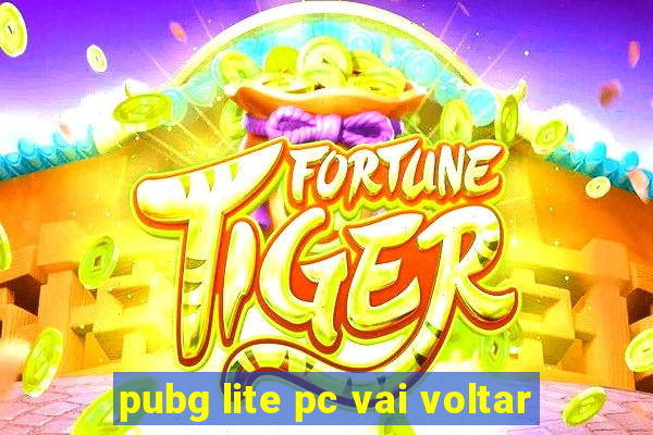 pubg lite pc vai voltar