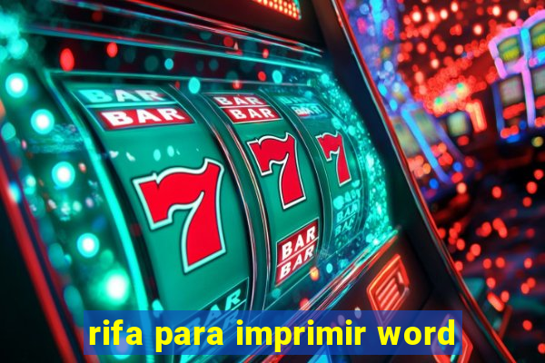 rifa para imprimir word