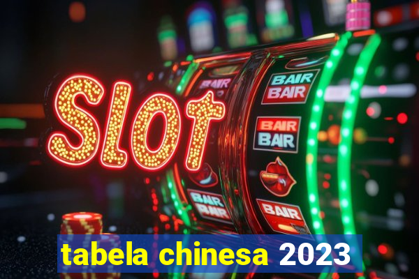 tabela chinesa 2023