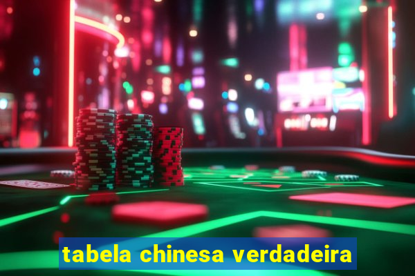 tabela chinesa verdadeira